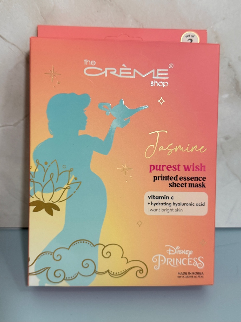 NEW The Crème Shop x Disney Princess Jasmine Essence Sheet Mask Set of 3